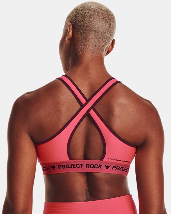 Women's Project Rock Crossback Sports Bra, Red, pdpMainDesktop image number 5